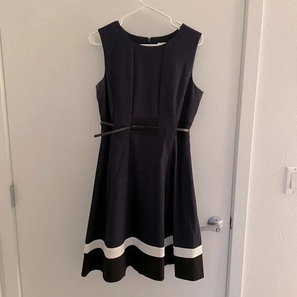 calvin klein navy blue and white dress Calvin Klein Maxi Wrap Dress Womens 10 Blue White Floral Paisley Two Piece Boho
